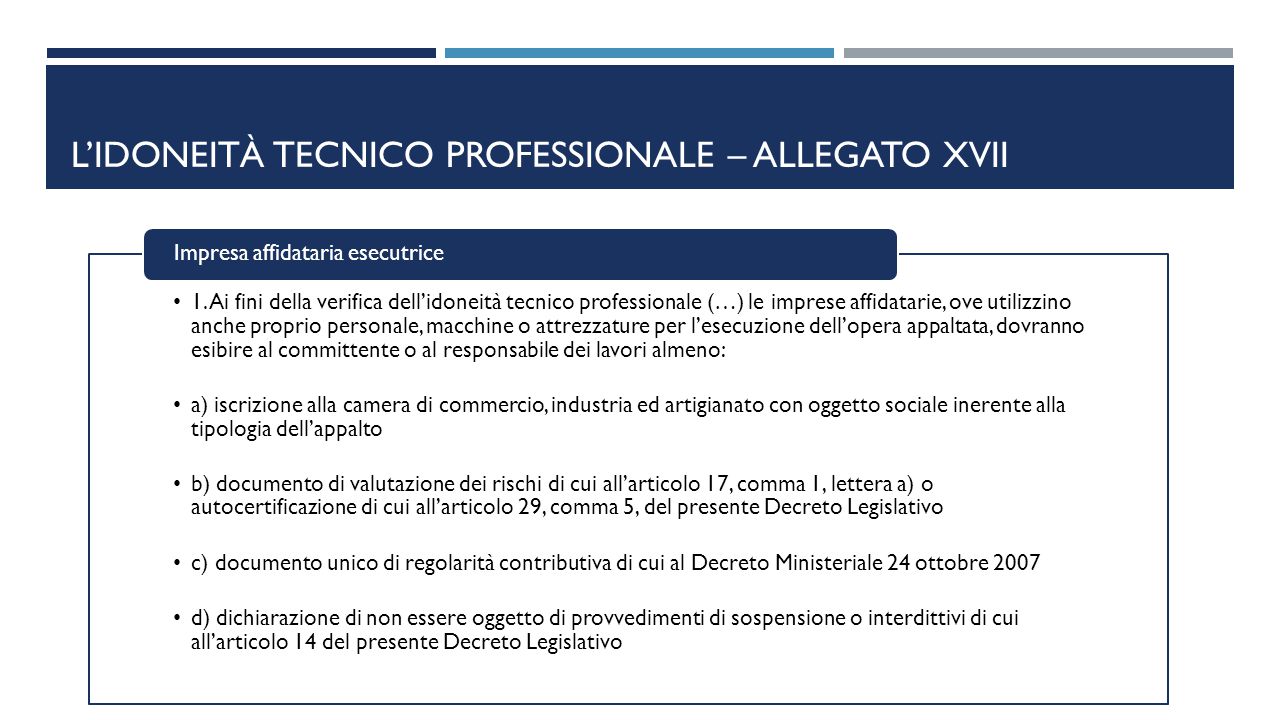 valutazione tecnico-professionale imprese